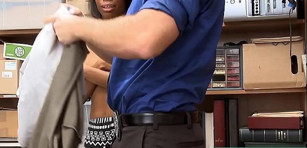  Hot Ebony Teen Ivory Logan Stole in a Shop and Get Caught by the Officer - Teenrobbers.com